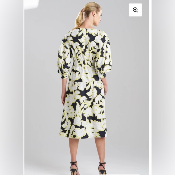 NATORI Misty Floral Cotton
Boatneck Black and White Dress - Picture 2 of 8